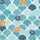 Tissu Popeline Imprimé Abstrait Bleu Canard 