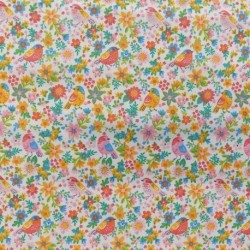Tissu Imprimé Moineau Multico