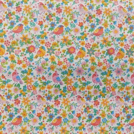 Tissu Imprimé Moineau Multico