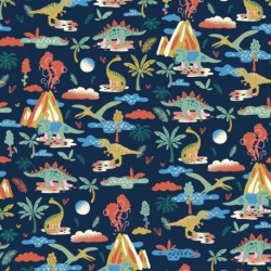 Tissu Imprimé Diplo Marine 