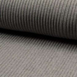 Tissu Maille Bord Côte Gris Chiné