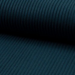Tissu Maille Bord Côte Pétrole Chiné