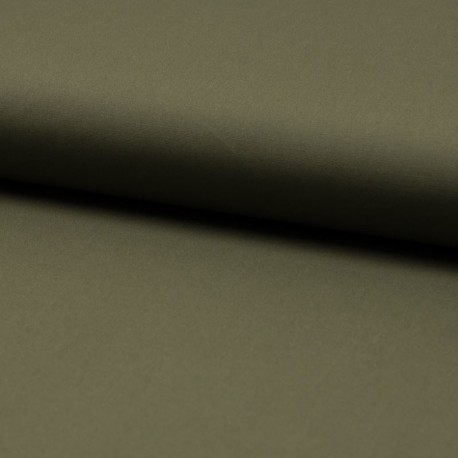 Tissu Coton Léger Extensible Uni Vert Army