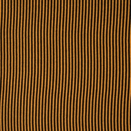 Tissu Bord Cote Rayure 3mm Ocre Noir 
