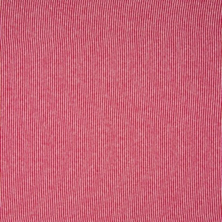 Tissu Bord Cote Rayure 2mm Rouge Blanc 