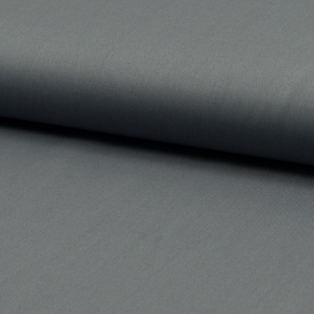 Tissu Popeline Unie Gris
