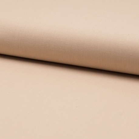 Tissu Popeline Unie Beige 