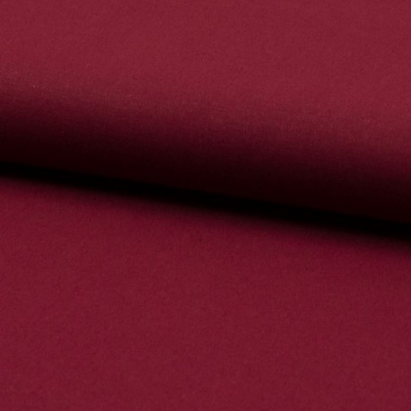 Tissu Popeline Unie Bordeaux 