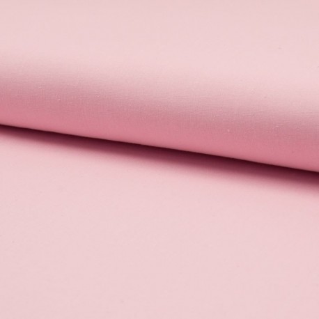 Tissu Popeline Unie Rose