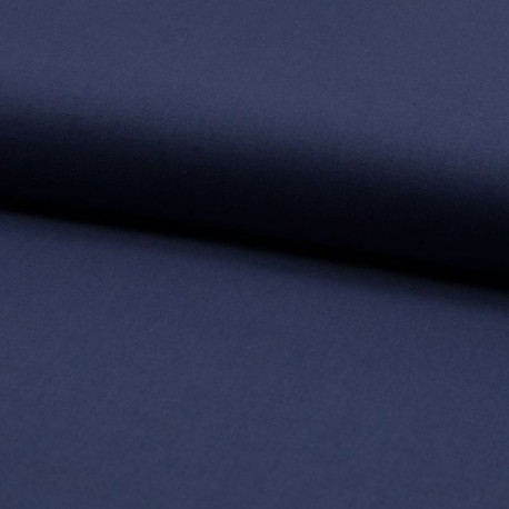Tissu Popeline Unie Bleu Navy 