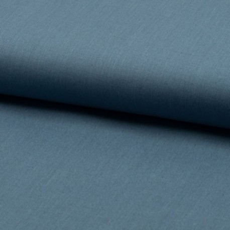 Tissu Popeline Unie Bleu 