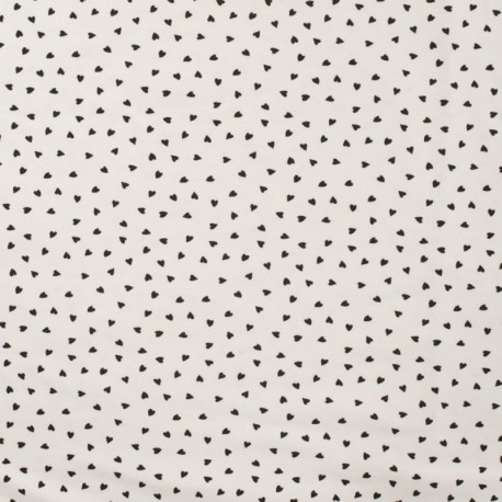 Tissu Jersey Coton Hearts Ecru 