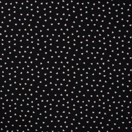 Tissu Jersey Coton Hearts Noir