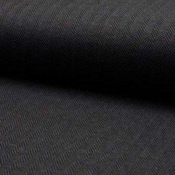Tissu Jacquard Herringbone Noir Gris
