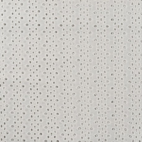 Tissu Broderie Anglaise Fleurs Ecru