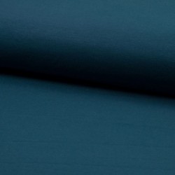 Tissu Popeline Unie Bio Bleu Pétrole