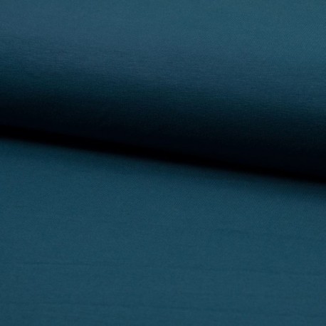 Tissu Popeline Unie Bio Bleu Pétrole