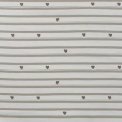 Tissu Jersey Coton Imprimé Rayure coeur Sable 