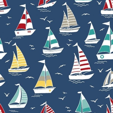 Tissu Toile Imprimée Croisiere Multicolore 