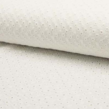 Tissu Broderie Anglaise Petit Rond Ecru