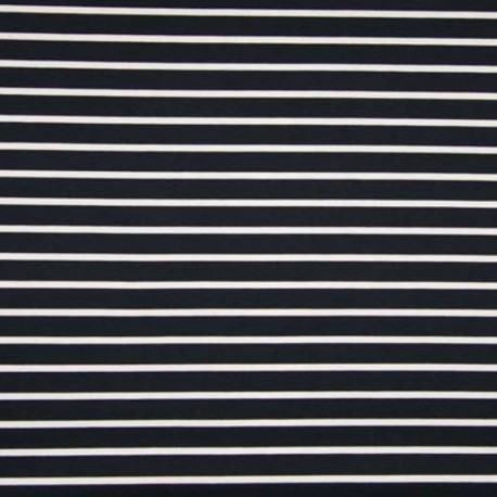Tissu Punta Yarn Moyenne Rayure Navy