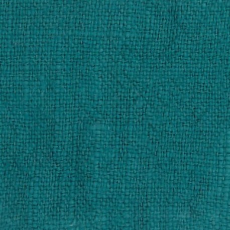 Tissu Lin Lavé Uni Petrole 