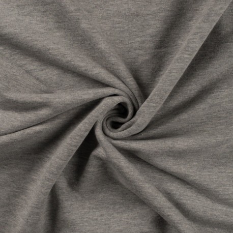 Tissu Sweat French Terry Gris Chiné