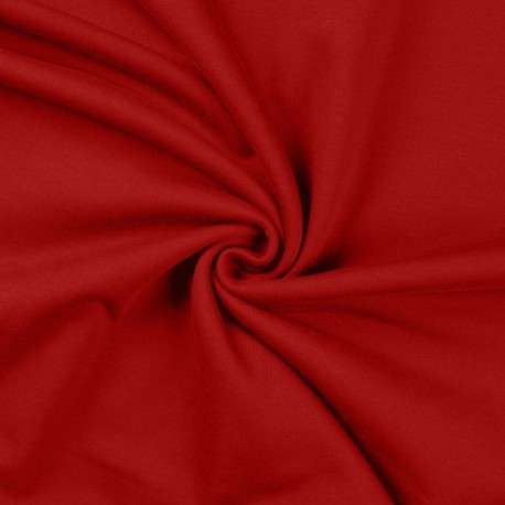 Tissu Sweat French Terry Rouge Foncé