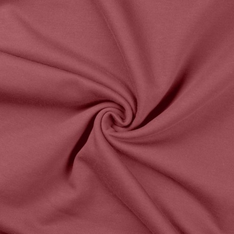 Tissu Sweat French Terry Vieux Rose 