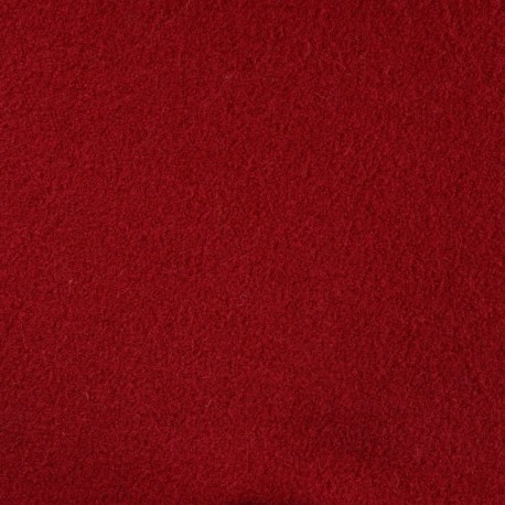 Tissu Laine Bouillie Unie Rouge Ecarlate