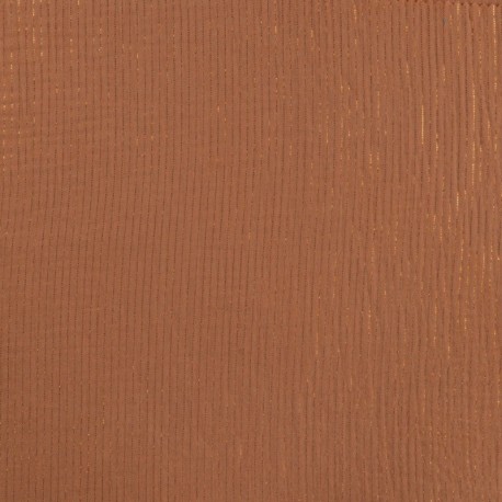 Tissu Double Gaze Lurex Uni Caramel 