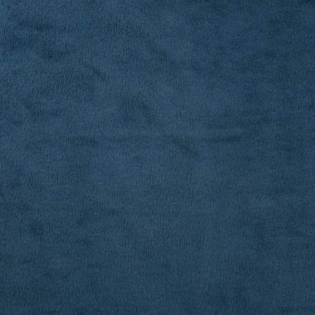 Tissu Sweat Reversible Uni Bleu Petrole