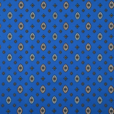 Tissu Provençal Enduit Brillane Bleu 