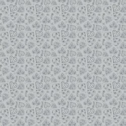 Tissu Popeline Imprimée Zinnia Gris 