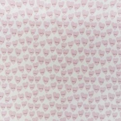 Tissu Cretonne Imprimée Heart Rose