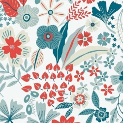 Tissu Saffy Coton Imprimé Bleu Grande Largeur