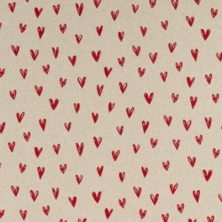 Tissu Toile Demi Panama Coeur Fond Lin Lurex 