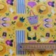 Tissu Enduit Imprimé Plage Jaune