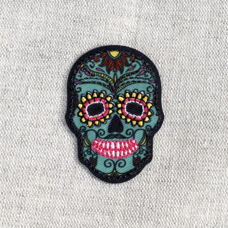 Ecusson tête de mort - Vert