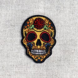 Ecusson tête de mort - Moutarde