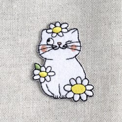 Ecusson chat mignon - Blanc
