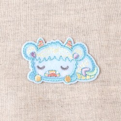 Ecusson monstres rigolos - Chèvre bleue