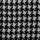 Tissu Satin Polyester Imprimé Pied de Poule Noir 