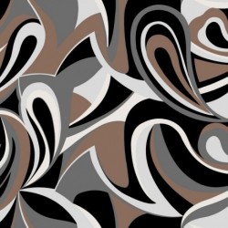 Tissu Viscose Satiné Imprimé Caramel