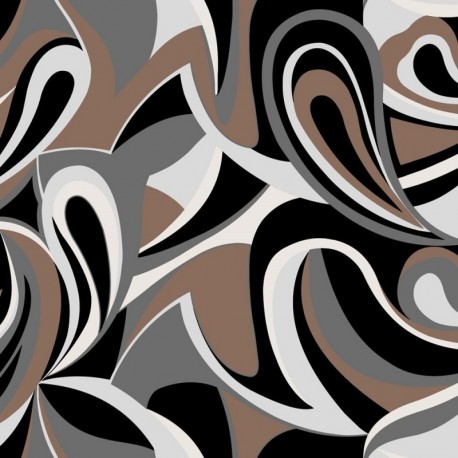 Tissu Viscose Satiné Imprimé Caramel