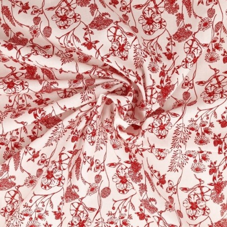 Tissu Nadine Coton 57fils Rouge