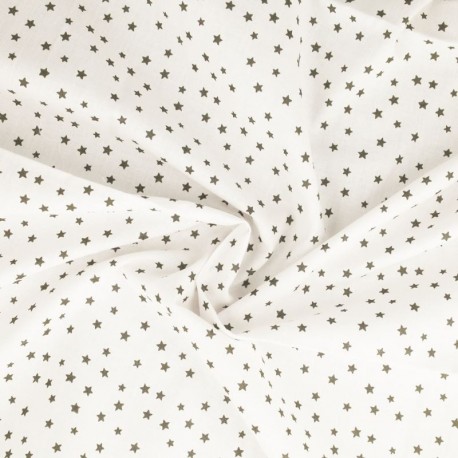 Tissu Etoile Coton 57fils Taupe 