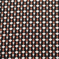 Tissu Toile Viscose Imprimée Graphique Noir 