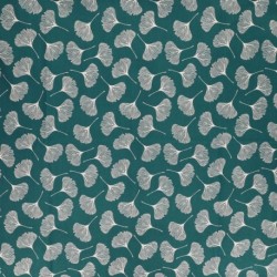 Tissu Ginko Coton 57fils Bleu Canard 