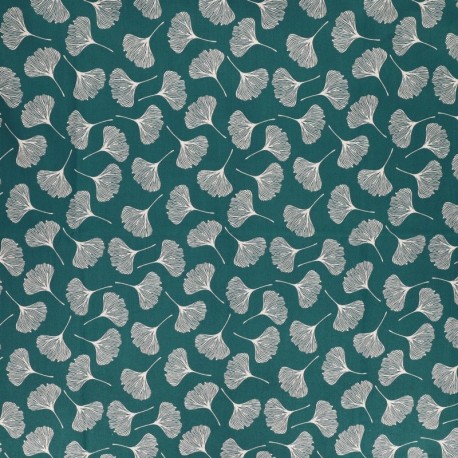 Tissu Ginko Coton 57fils Bleu Canard 